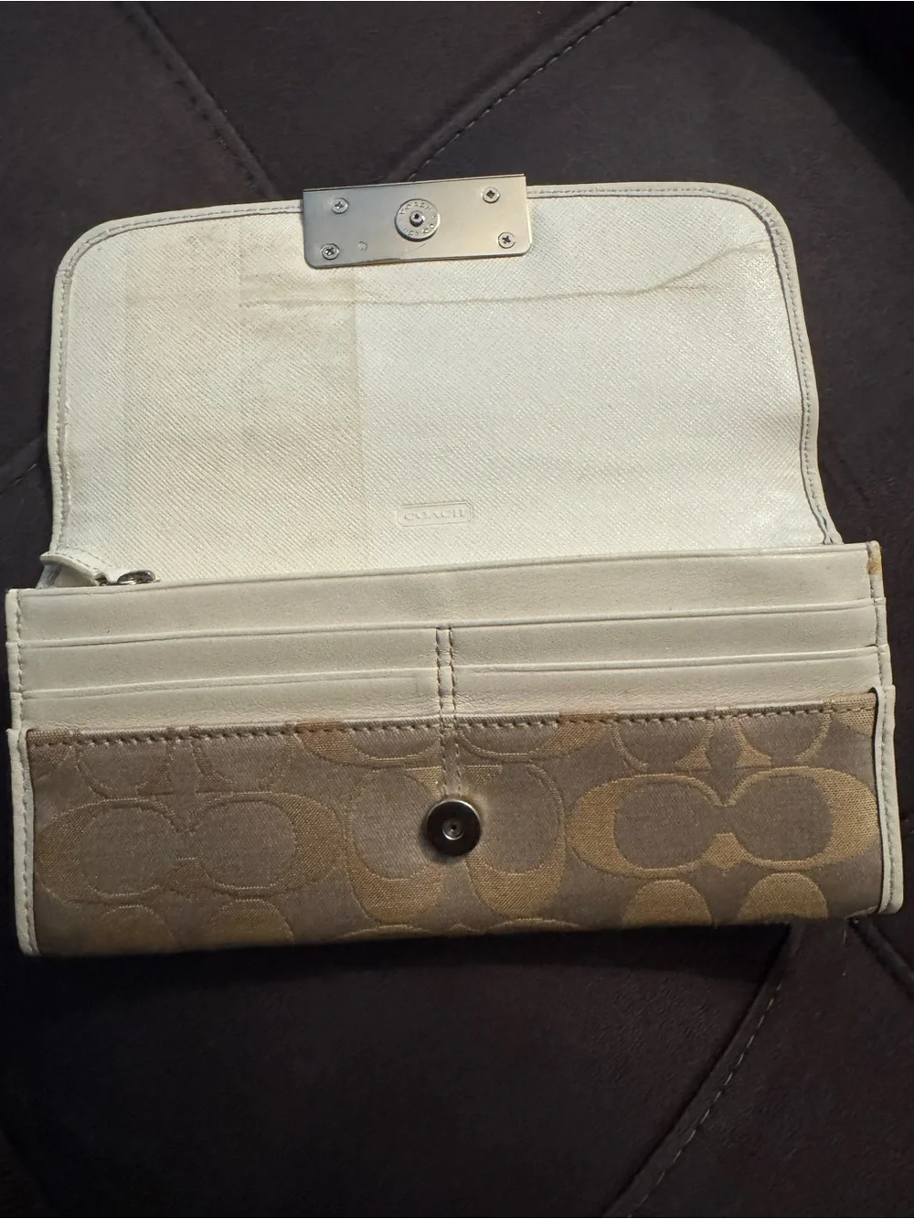 Coach Kristin Signature Slim Envelope Wallet / Checkbook Wallet